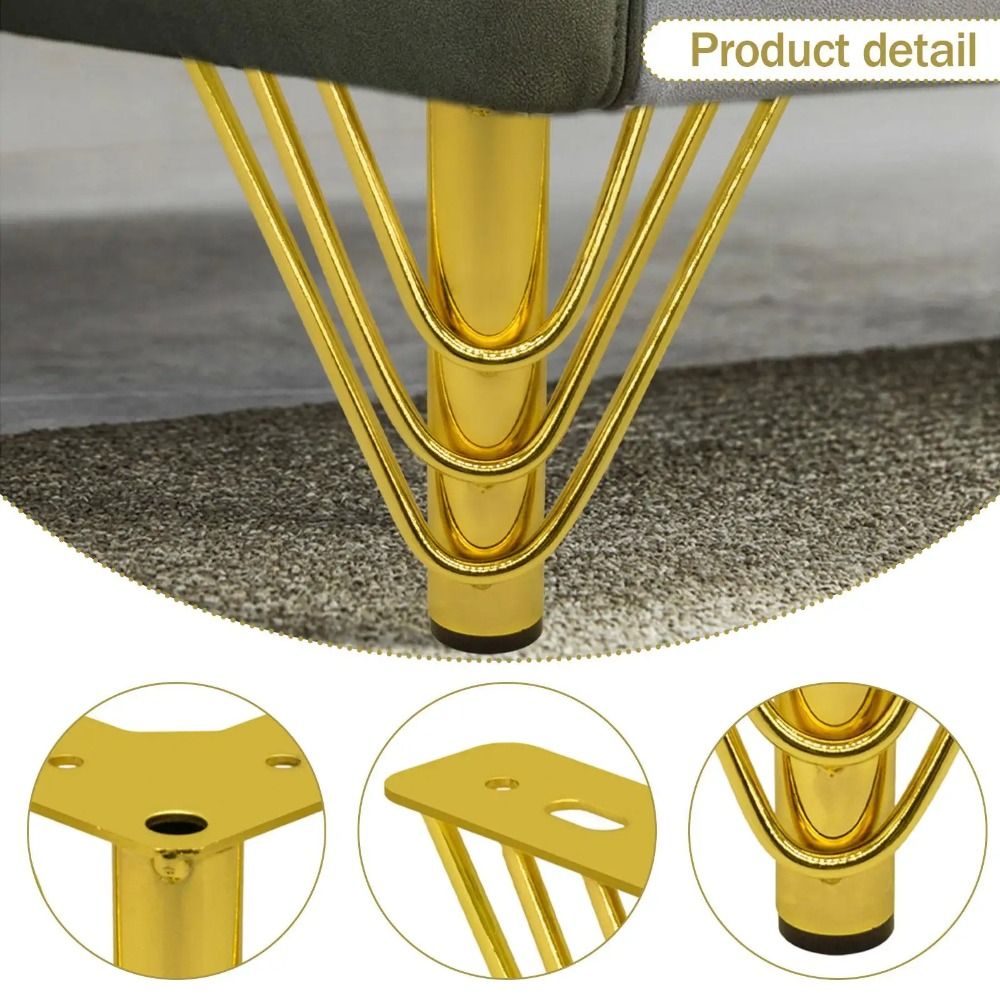 Furniture Hardware Material - Golden Color Furniture Legs Thickened Design