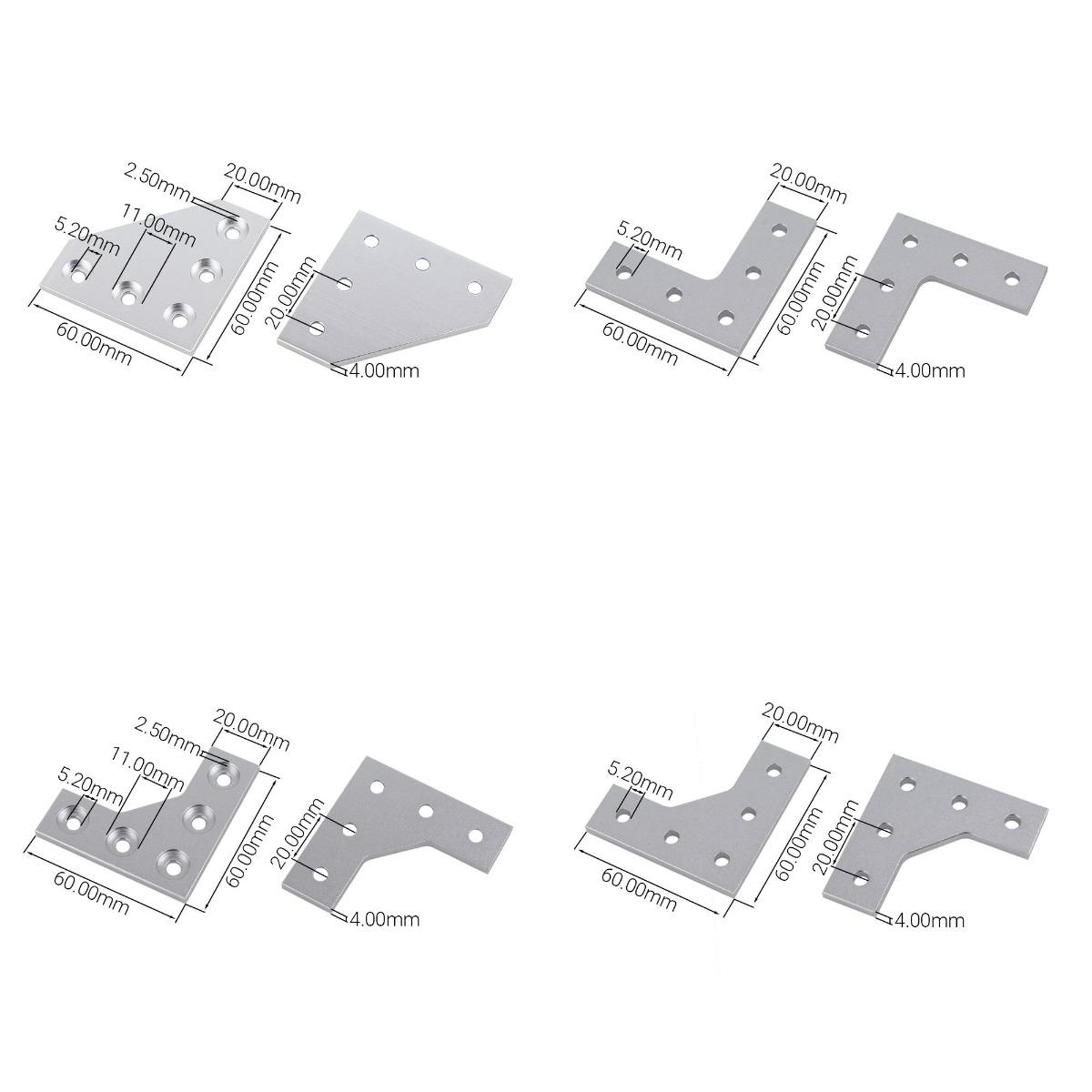 4Pcs/lot L Type 5 Holes 90 Deg - огляд і ціна Joint Connector Bracket