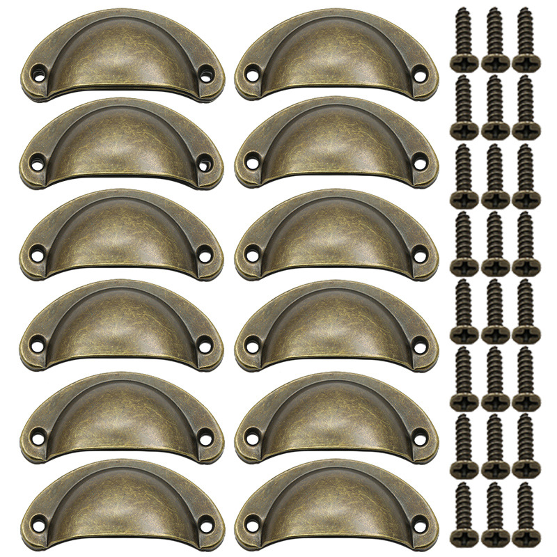 12PCS Antique Brass Shell Pull - огляд і ціна Furniture And Kitchen Hardware Fitting