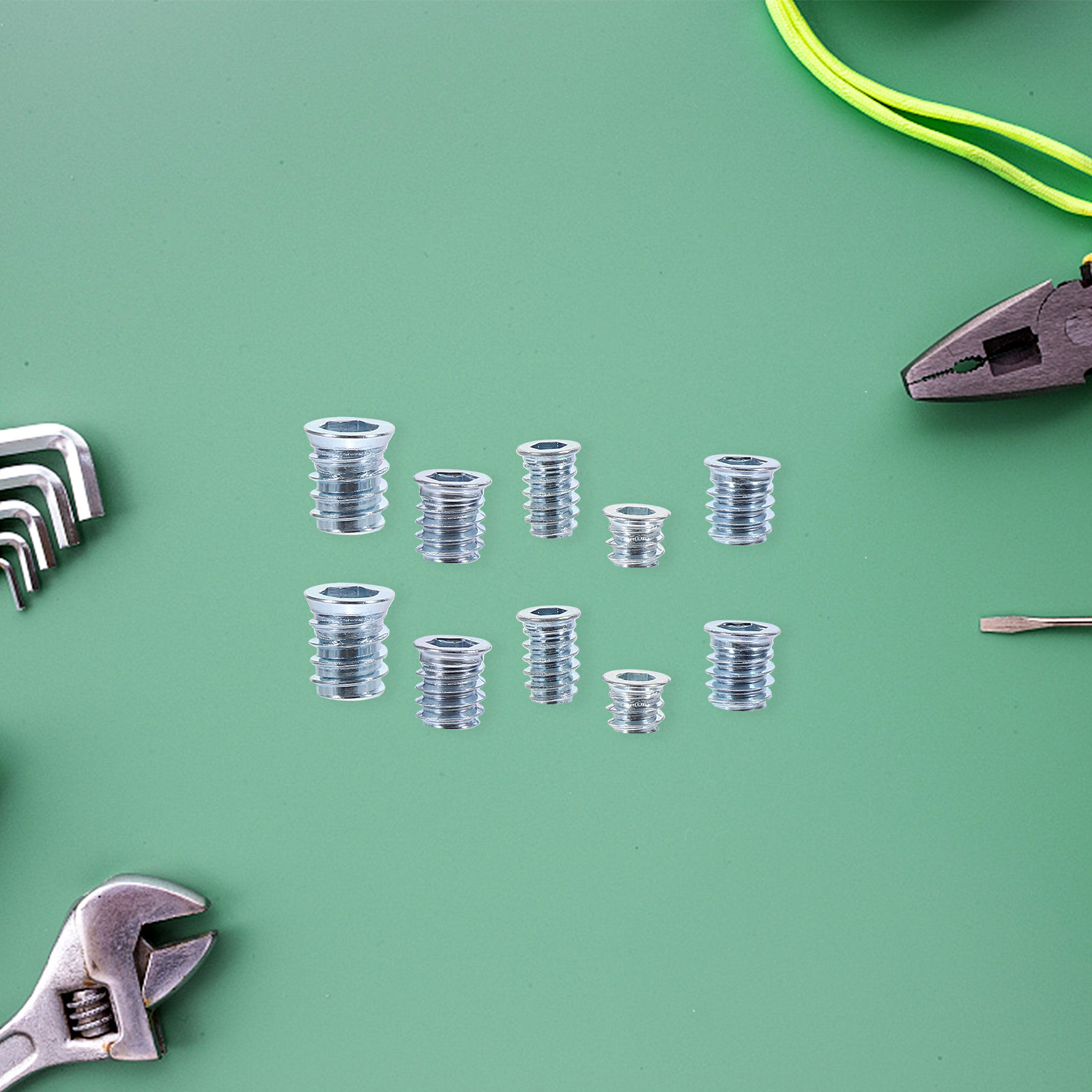 100Pcs Threaded Wood Inserts Z - огляд і ціна Furniture Hardware Threaded Inserts